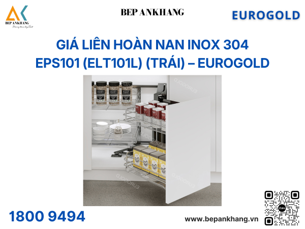 Giá liên hoàn nan inox 304 ray giảm chấn EPS101 (ELT101L) (trái) – Eurogold